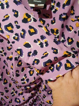 Vestido Minueto Estampado Leopardo Morado