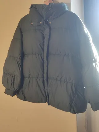 Anorak Puffer Mango T.M Oversize Verde Kaki