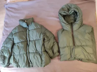 Anorak Puffer Mango T.M Oversize Verde Kaki