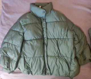 Anorak Puffer Mango T.M Oversize Verde Kaki