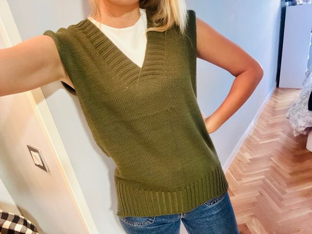 Chaleco de punto verde