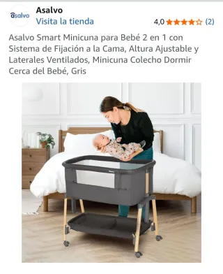 Asalvo Minicuna Colecho Smart Gris