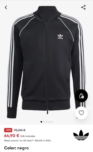 Chandal deportivo Adidas negro