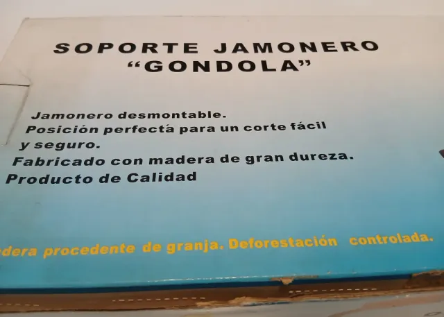 Soporte Jamonero Gondola Madera y Metal