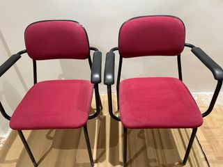 Sedie da ufficio rosse e nere