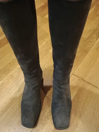 Botas altas grises mujer