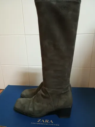 Botas altas grises mujer