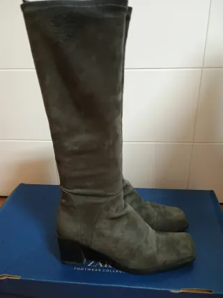 Botas altas grises mujer