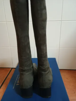 Botas altas grises mujer
