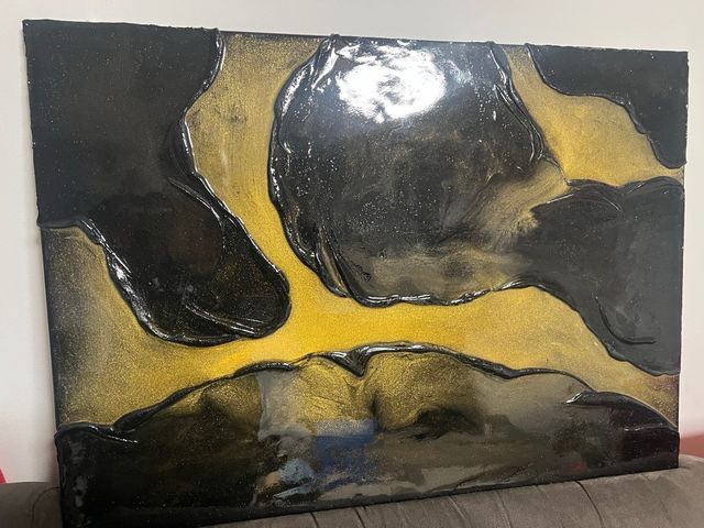 Cuadro Resina Mar Negro y Lago Dorado