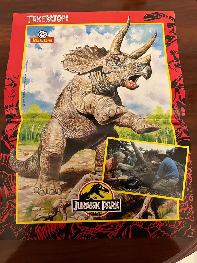 Póster Jurassic Park Triceratops Matutano