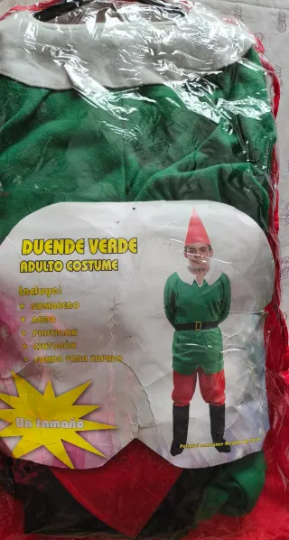 Disfraz Duende Verde Adulto Talla XL