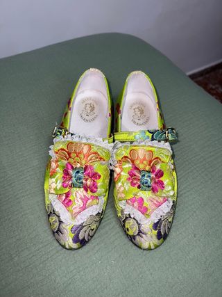 Zapatos Fallera Niña verde pistacho talla 33