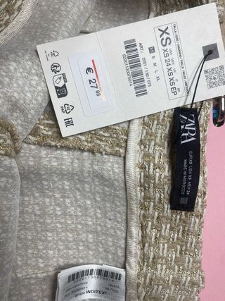 Falda pantalón Zara beige y oro