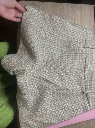 Falda pantalón Zara beige y oro
