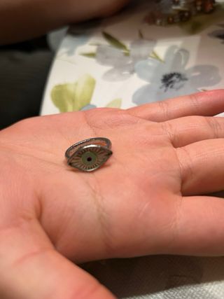 Anillo Ojo Turco Plata y Verde