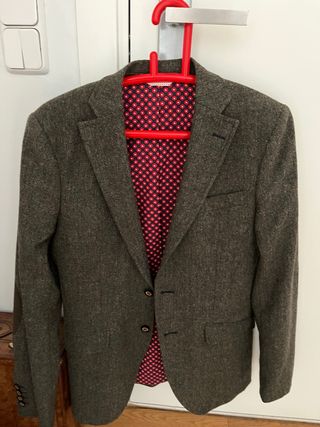 Chaqueta El Ganso Lana Verde diseño espigaTalla 42