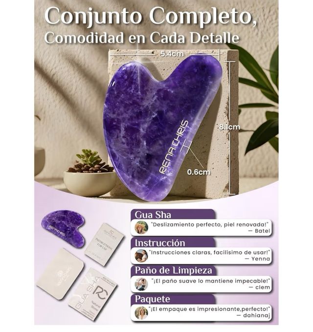 Piedra Guasha Rena Chris Amatista Natural