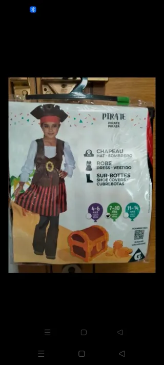 Disfraz Pirata Niña Talla 7-10 Años