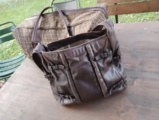 Borsa Pelle Francesco Biasia Beige/Marrone