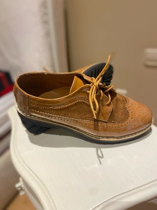 Zapatos Oxford Marrones Mujer