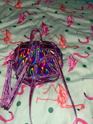 Mochila holográfica con orejas