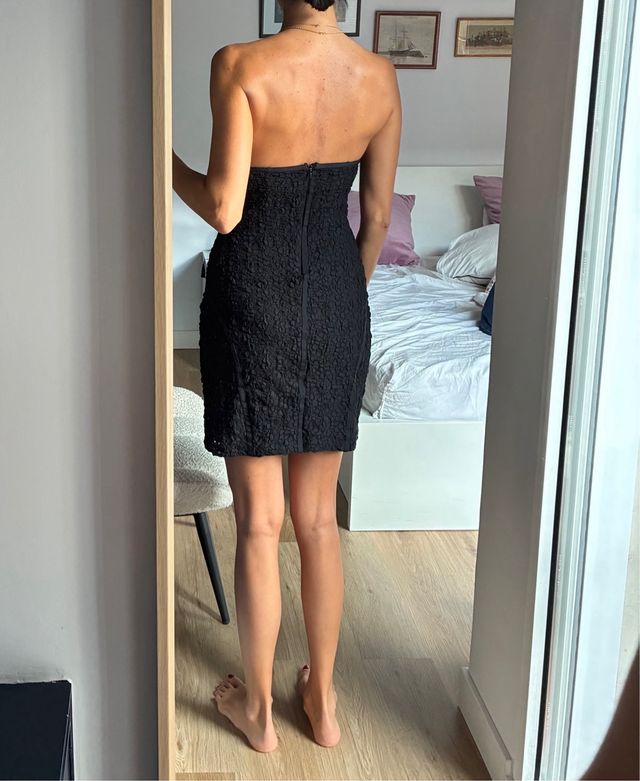 Vestido Negro Mango Palabra de Honor