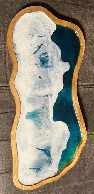 Plato decorativo resina efecto mar