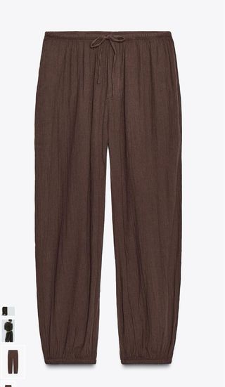 Pantalón Zara fluido bombacho marrón