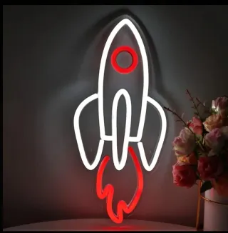 Lampada Neon LED "RAZZO" Bianco Rosso