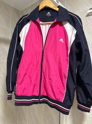 Chaqueta deportiva Adidas azul y rosa Talla L