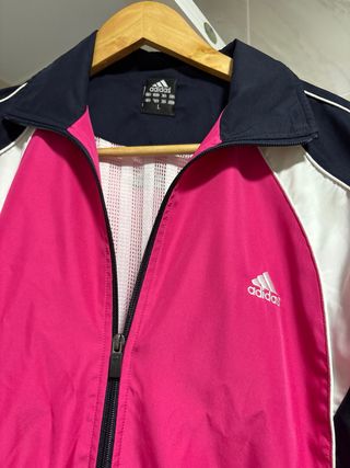 Chaqueta deportiva Adidas azul y rosa Talla L