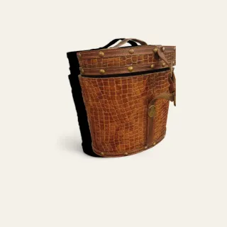 Caja Vintage Cuero Estilo Croco