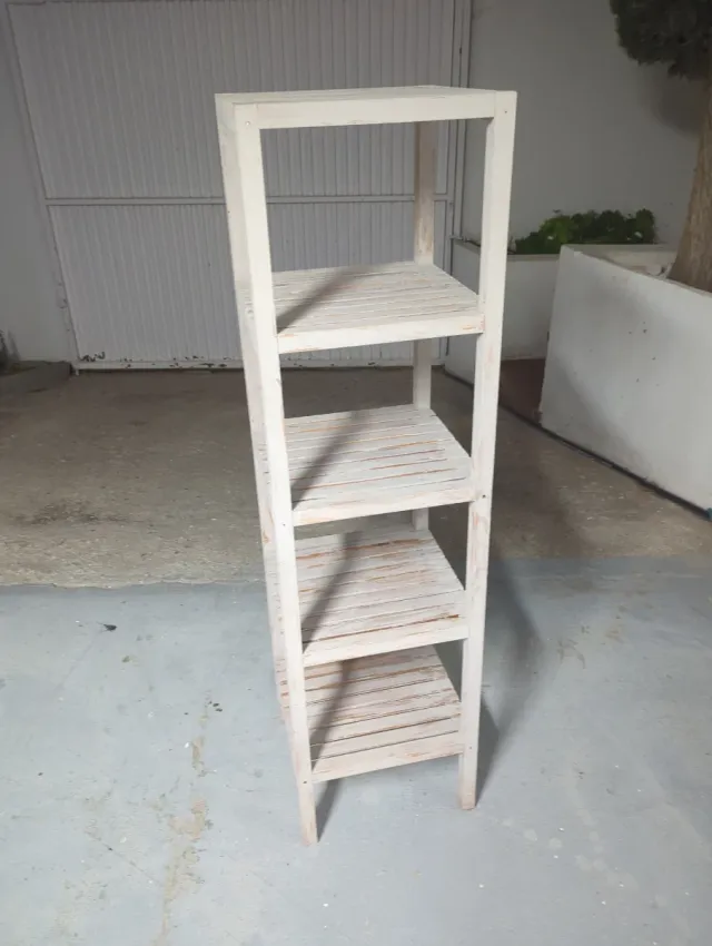 Estantería madera blanca 4 baldas
