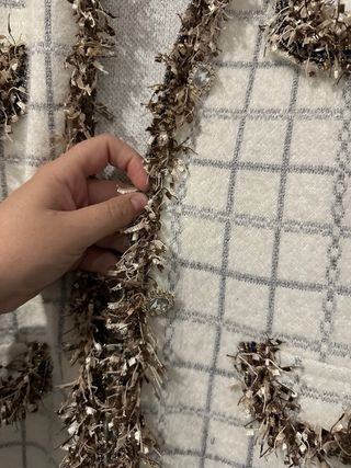 Chaqueta ELSA.M cuadros blanco y gris