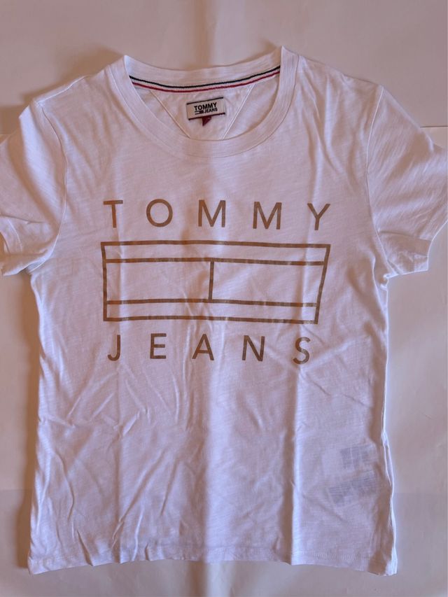Maglia Tommy Jeans Bianca, 100% cotone, Taglia S