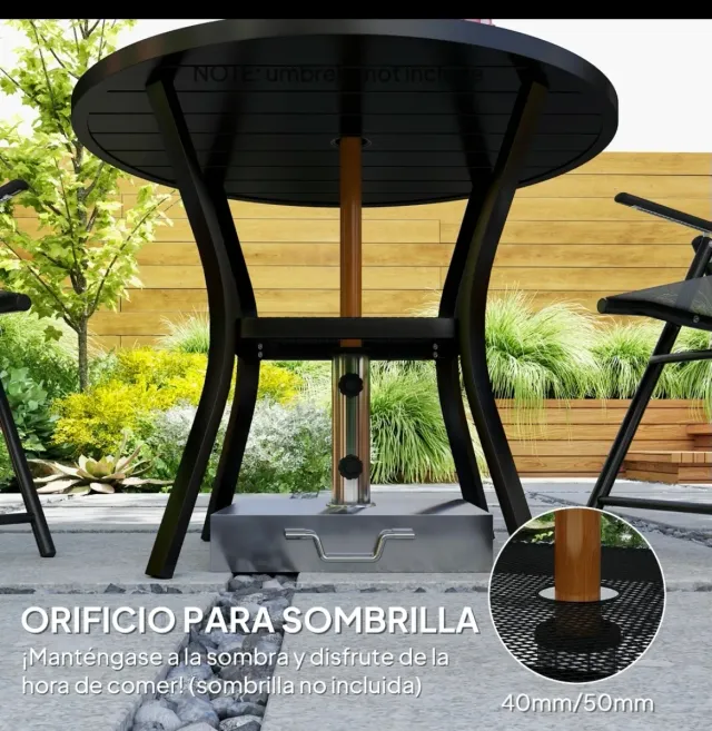 Mesa de comedor redonda de metal