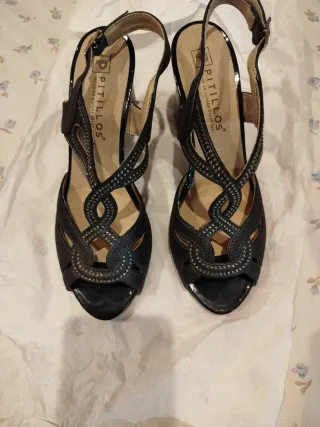 Sandalias Pitillos Talla 38 Negras