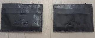 Porta tessere Armani Jeans in pelle, Made in Italy