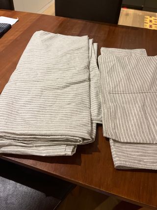 Funda nórdica rayas gris y blanco 150x200