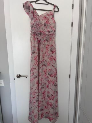 Vestido largo flores con volante