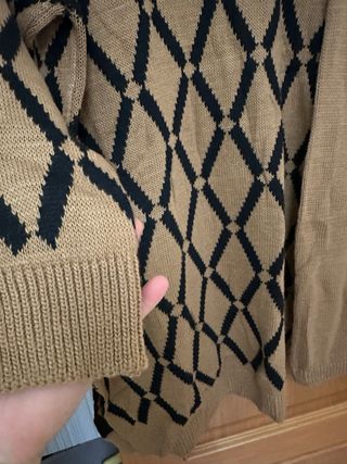 Conjunto lana marrón y negro talla única