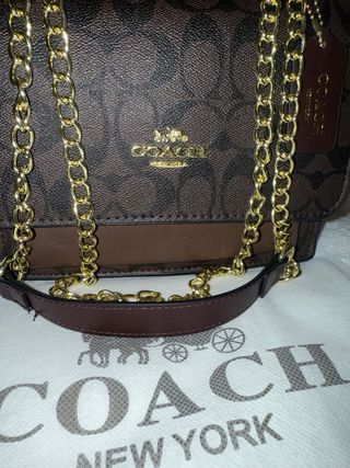 Bolso Coach Marrón y Dorado Cadena