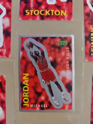 Lote de 7 cromos-pegatina NBA legends UpperDeck 97