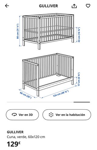Cuna completa IKEA Gulliver + Kit colecho