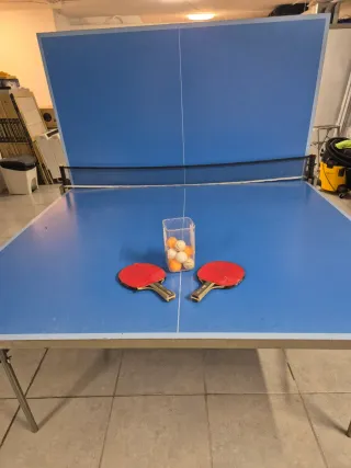 Tavolo da ping pong da esterno blu
