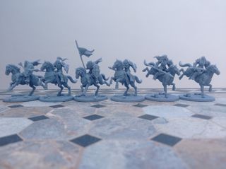 Guerreros humanos a caballo miniaturas en resina