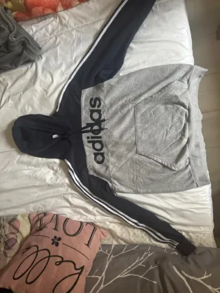 Sudadera Adidas Gris y Negra