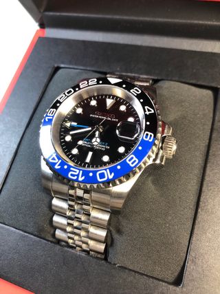 Seiko Mod - GMT “Batman” Reloj Azul/Negro