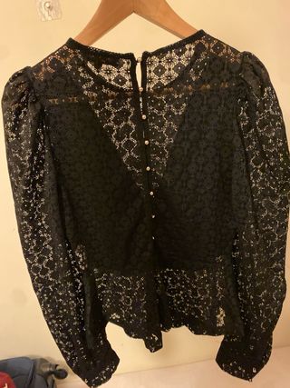 Blusa encaje negro Morgan Talla M